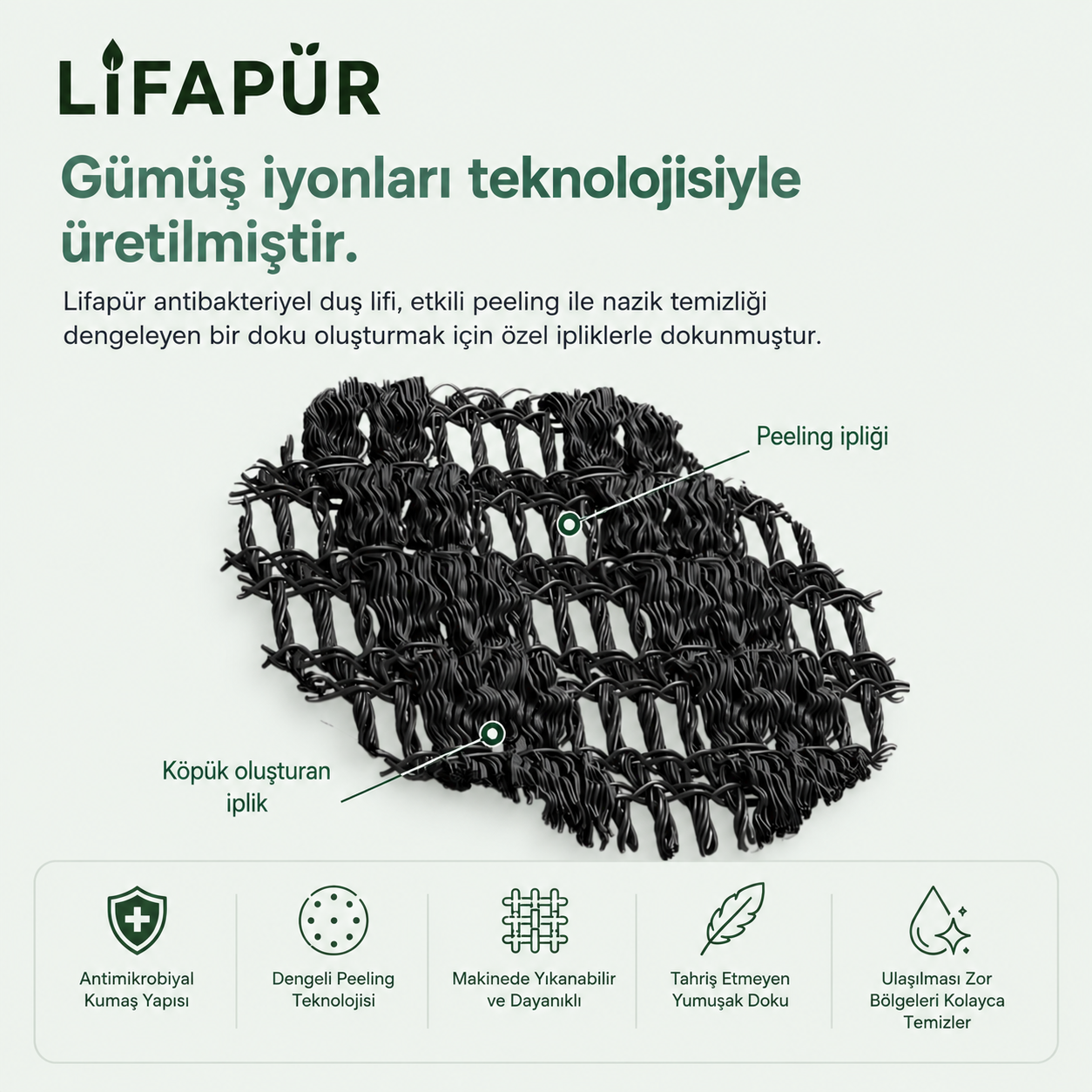 LİFAPÜR® Antibakteriyel Vücut Temizleme Lifi